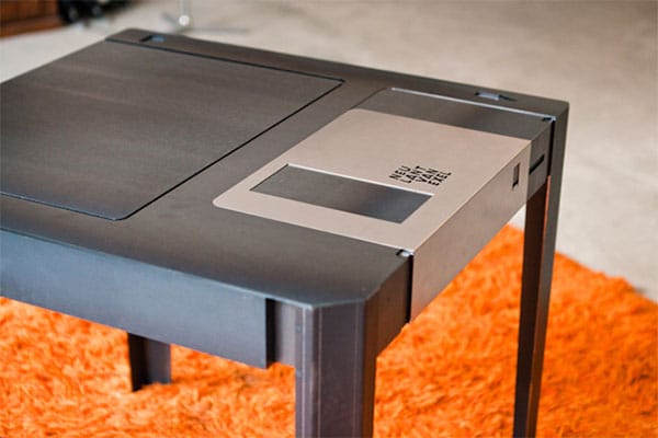 Floppy Disk Table Side View